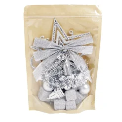 Décoration Noël paillette x24 - argenté/doré/rouge