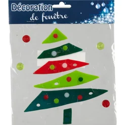 Décoration Noël pour vitre gel design sapin