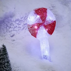 Décoration Noël sucette à planter LED H27cm