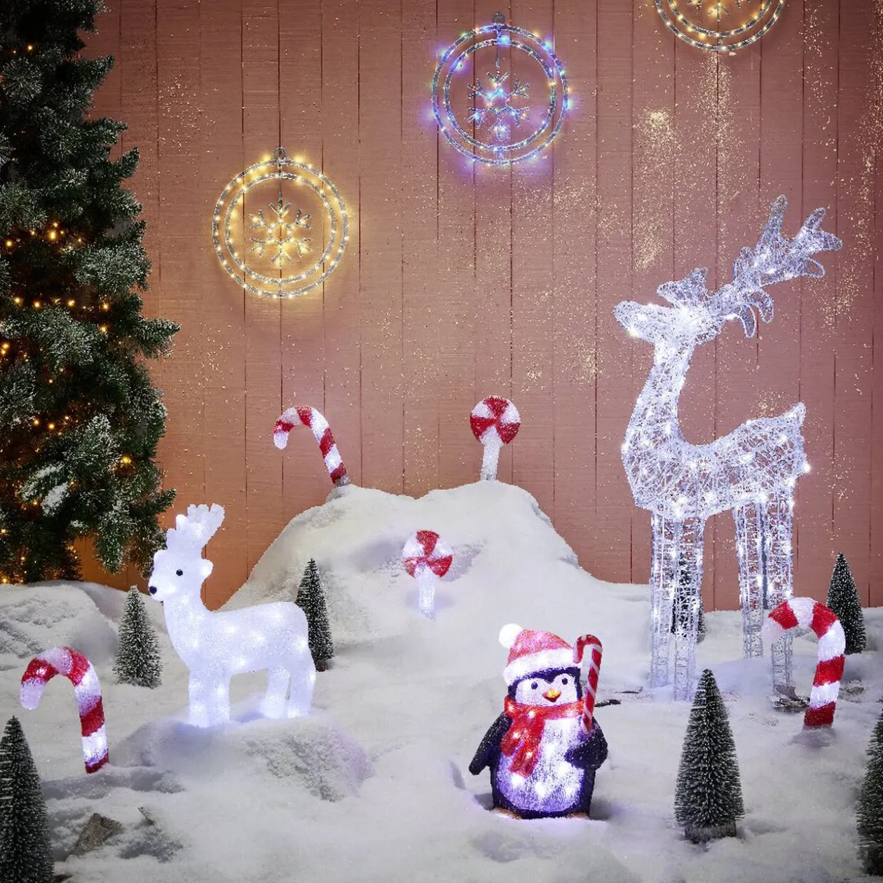 Décoration Noël sucette à planter LED H27cm