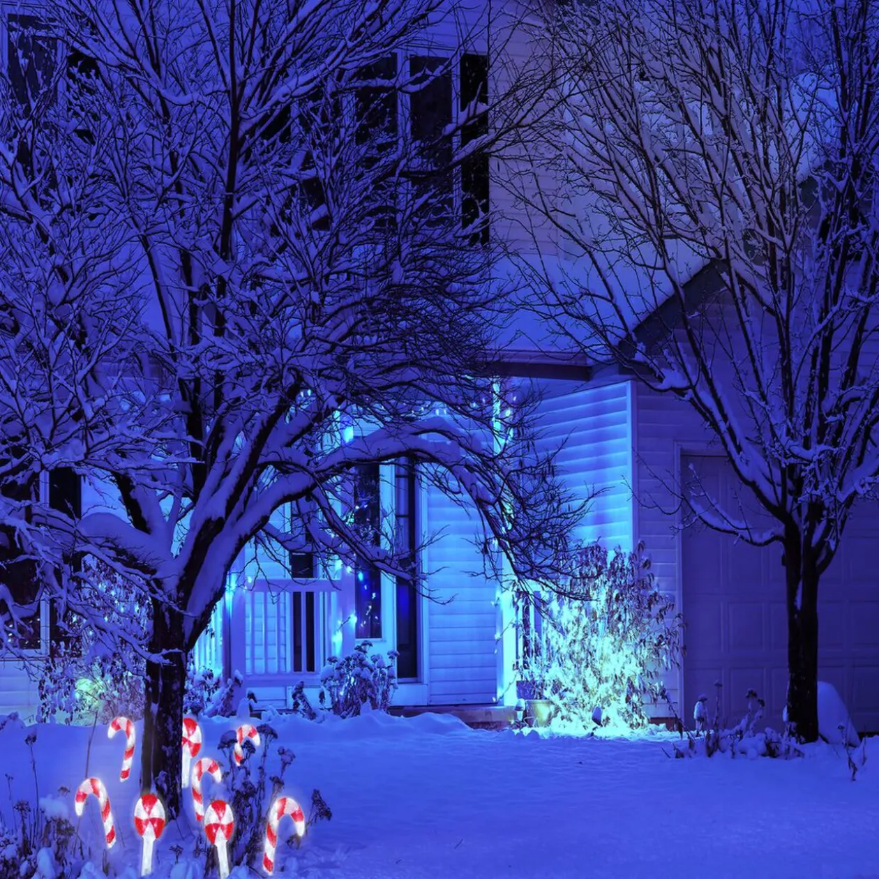 Décoration Noël sucette à planter LED H27cm