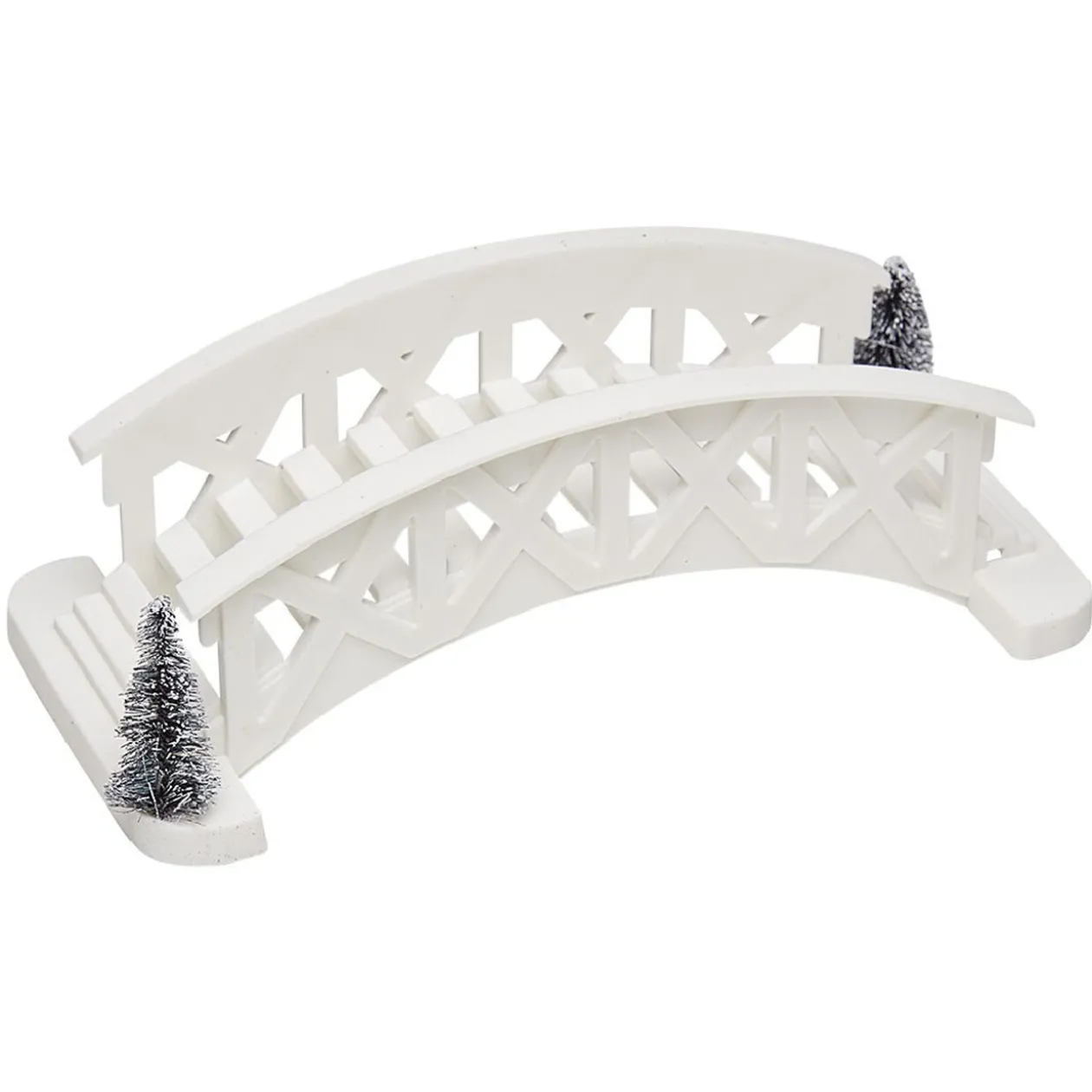 Décoration pont et sapin pour village de Noël