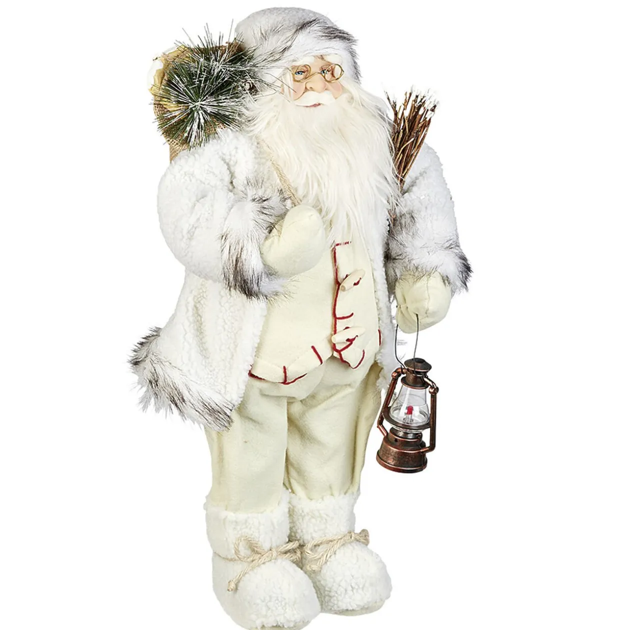 Décoration père noel a poser rouge et blanc