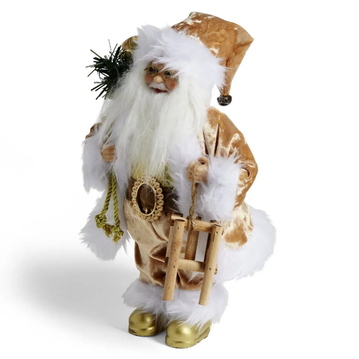 Décoration Père Noël à poser doré H30cm