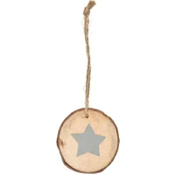 Décoration rondin de bois Noël x6