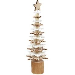 Décoration sapin à poser bois H25 cm
