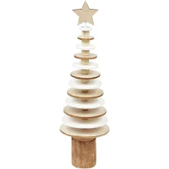 Décoration sapin à poser bois H25 cm