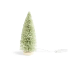 Décoration sapin blanc lumineux LED à piles H16cm