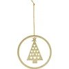 Décoration sapin en métal doré à suspendre
