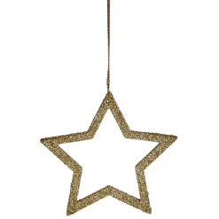 Décoration sapin Noël à suspendre étoile/sapin/boule doré x6