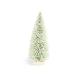 Décoration sapin vert lumineux LED blanc chaud H16cm à piles