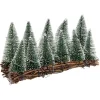 Décoration sapins sur branches 10 LED blanc chaud L.20,5xl.8xH.11 cm