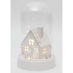 Décoration sous cloche blanche 3 LED
