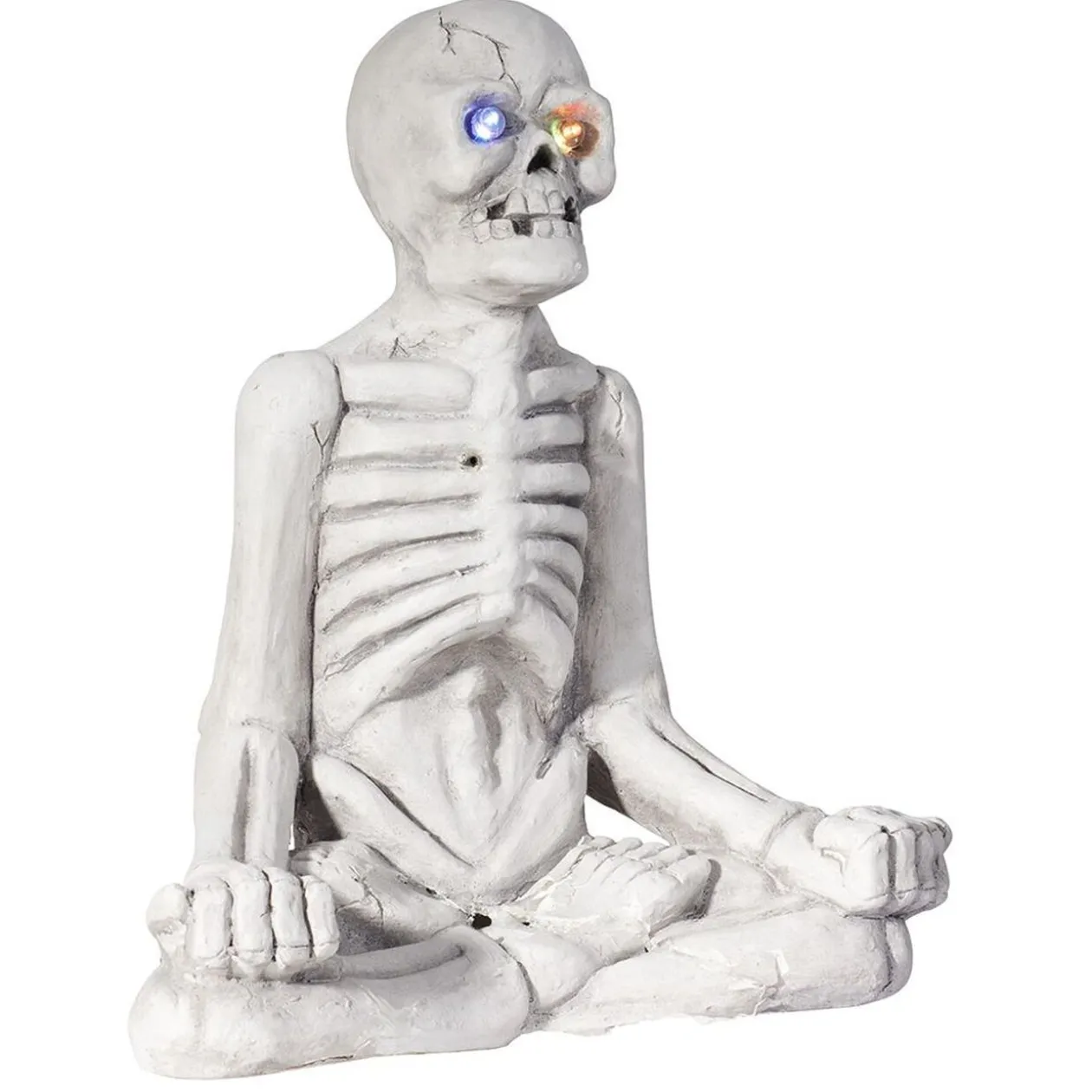 Décoration squelette assis Halloween gris