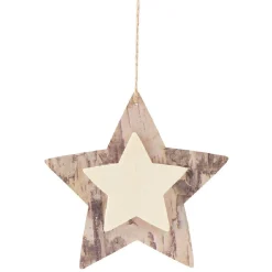 Décoration étoile sapin de Noël à suspendre naturelle