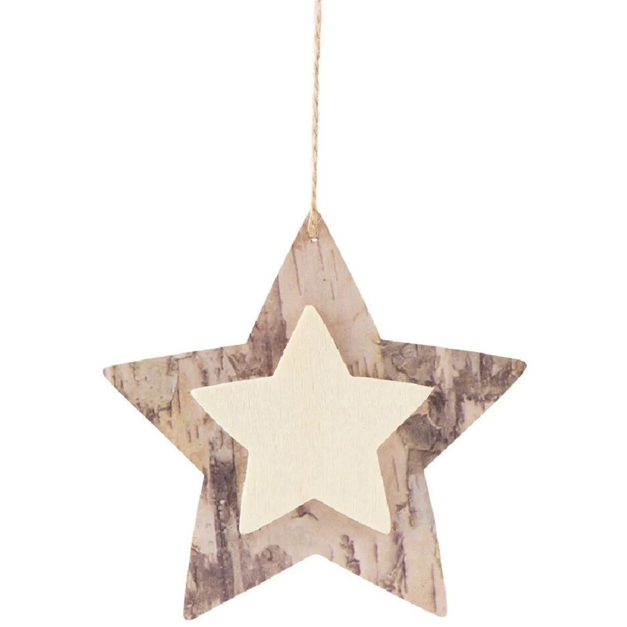 Décoration étoile sapin de Noël à suspendre naturelle