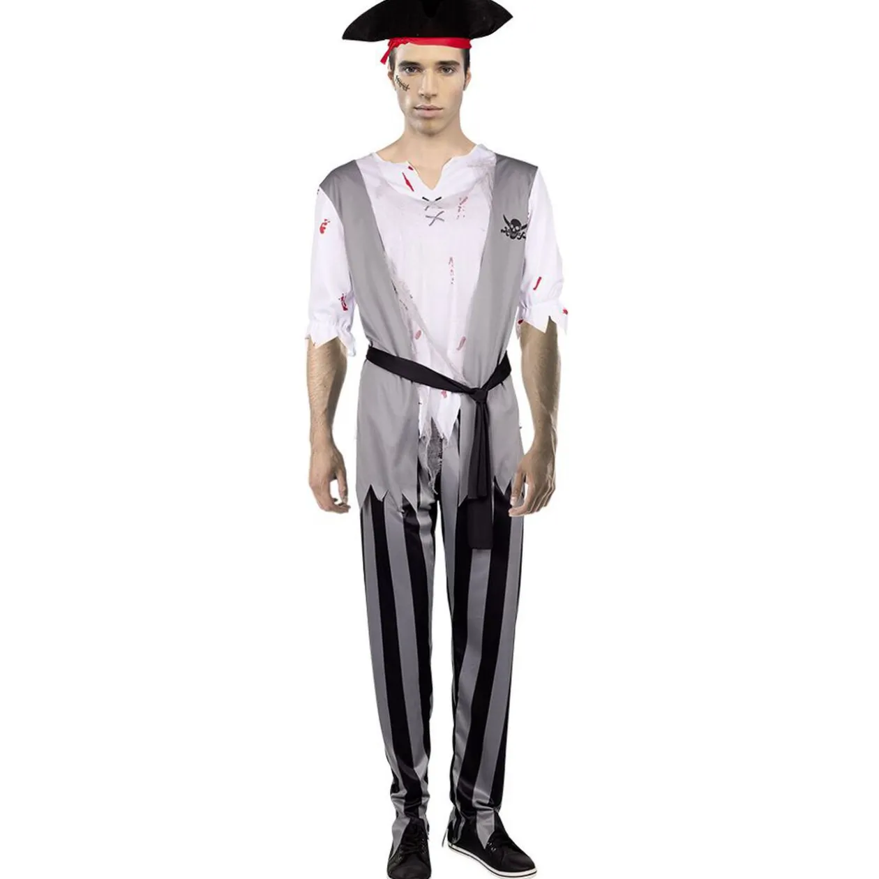 Déguisement adulte Halloween pirate tshirt pantalon Taille M/L