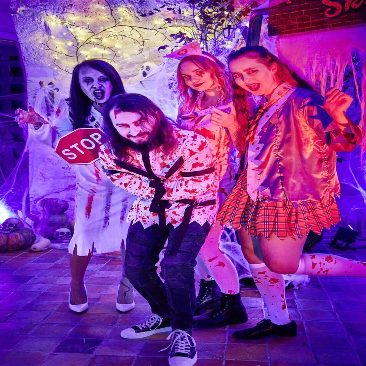 Déguisement adulte Halloween infirmière zombie sanglant Taille S