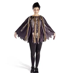 Déguisement adulte Halloween squelette poncho - Taille unique