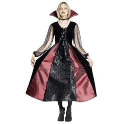 Déguisement adulte Halloween vampire robe noir et rouge - Taille L