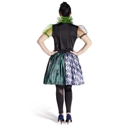 Déguisement adulte Halloween clown robe serre-tête collier - Taille S