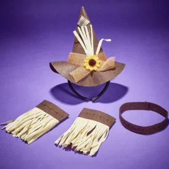 Déguisement adulte épouvantail serre-tête, tour de cou et manchettes