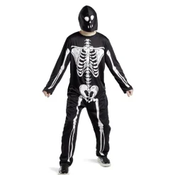 Déguisement adulte squelette combinaison et capuche taille S