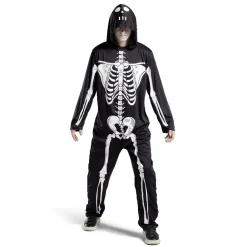 Déguisement adulte squelette combinaison et capuche taille S