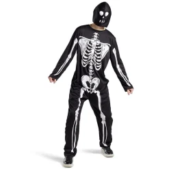 Déguisement adulte squelette combinaison et capuche taille M/L