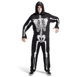 Déguisement adulte squelette combinaison et capuche taille M/L