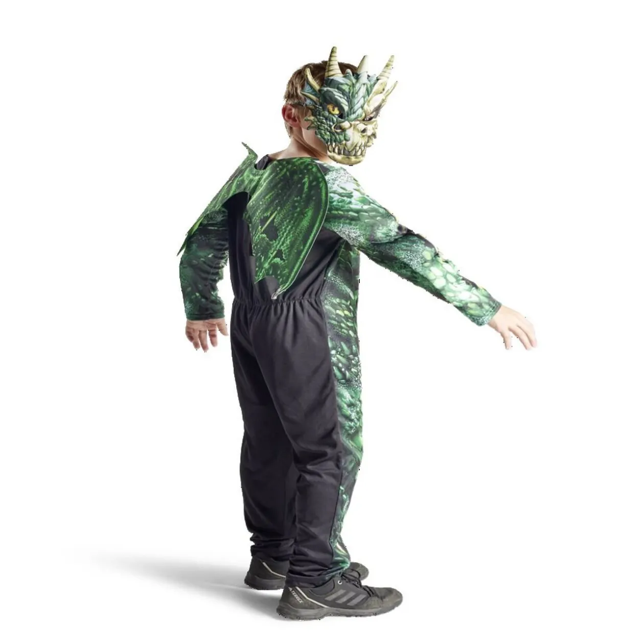 Déguisement enfant Halloween dragon squelette vert 4/6 ans