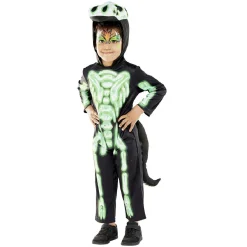 Déguisement enfant Halloween dragon noir et vert 4/6 ans