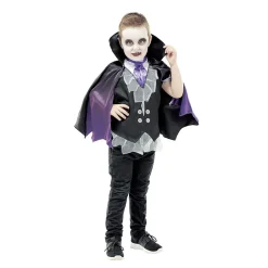 Déguisement enfant Halloween vampire tshirt et cape 4/6ans