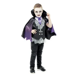 Déguisement enfant Halloween vampire tshirt et cape 7/10ans