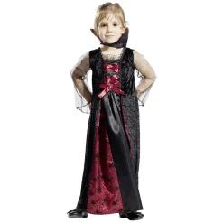Déguisement enfant Halloween vampire robe noir et rouge 11/14ans