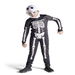 Déguisement enfant Halloween squelette combinaison et cagoule 4/6ans