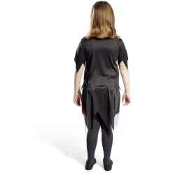 Déguisement enfant Halloween pompom girl tshirt jupe noir rouge 4/6ans