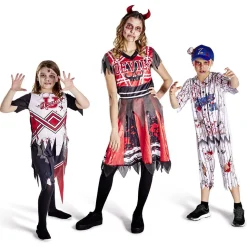 Déguisement enfant Halloween pompom girl tshirt jupe 11/14ans