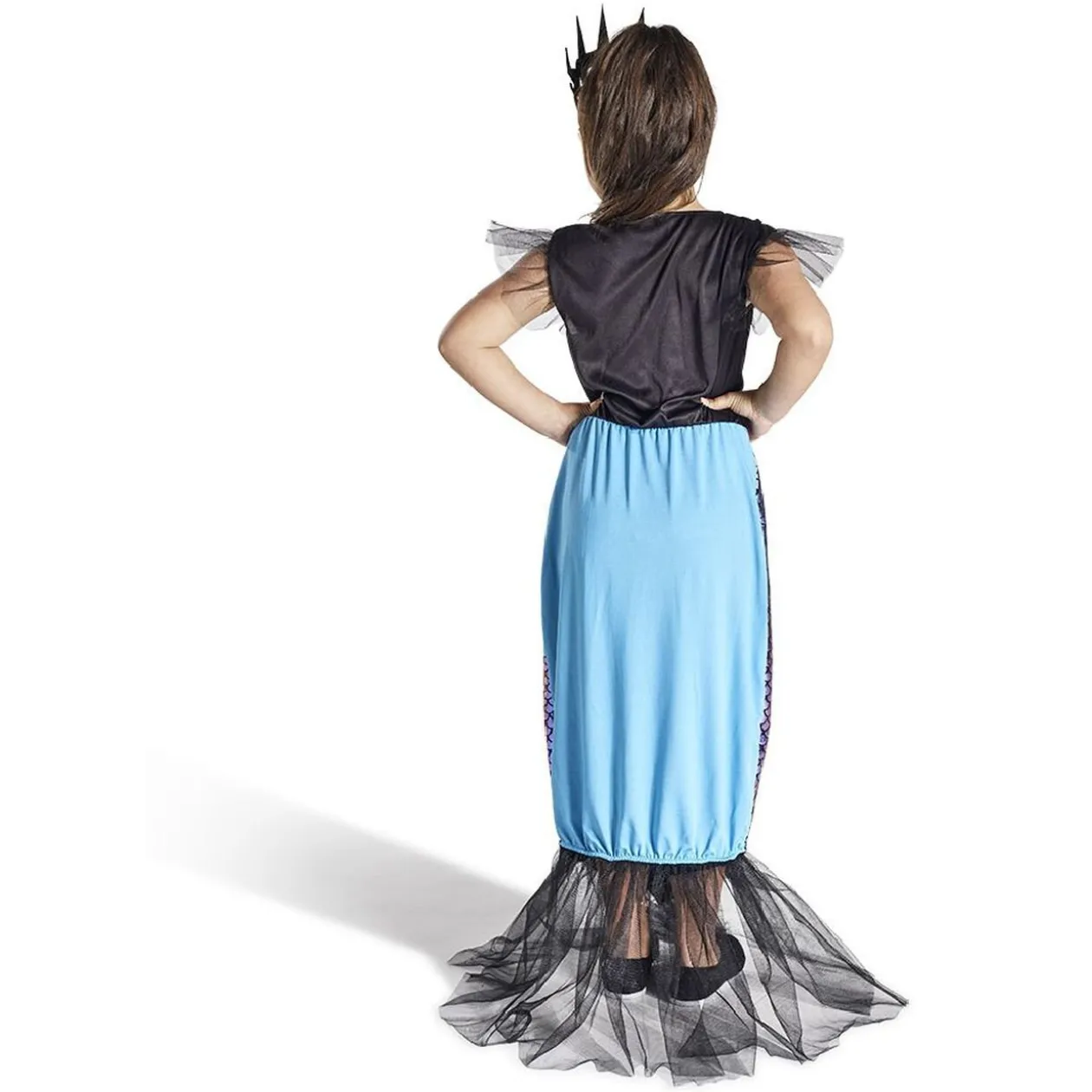 Déguisement enfant sirène robe et serre-tête noir et violet 11/14ans