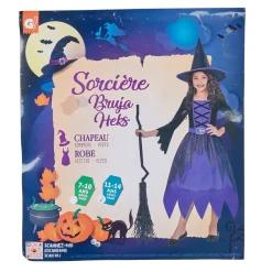 Déguisement enfant sorcière violette 11/14 ans