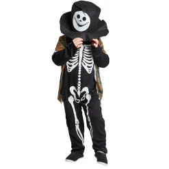 Déguisement enfant squelette chapeau et gilet