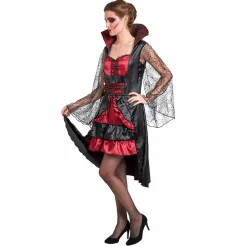 Déguisement femme vampire Halloween rouge noir taille L