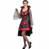Déguisement femme vampire Halloween rouge noir taille M