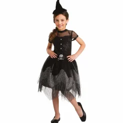 Déguisement fille Halloween sorcière rock noir 4/6 ans