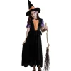Déguisement fille sorcière Halloween noir orange 7/10 ans