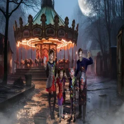 Déguisement Halloween enfant clown masque et combinaison 7/10ans