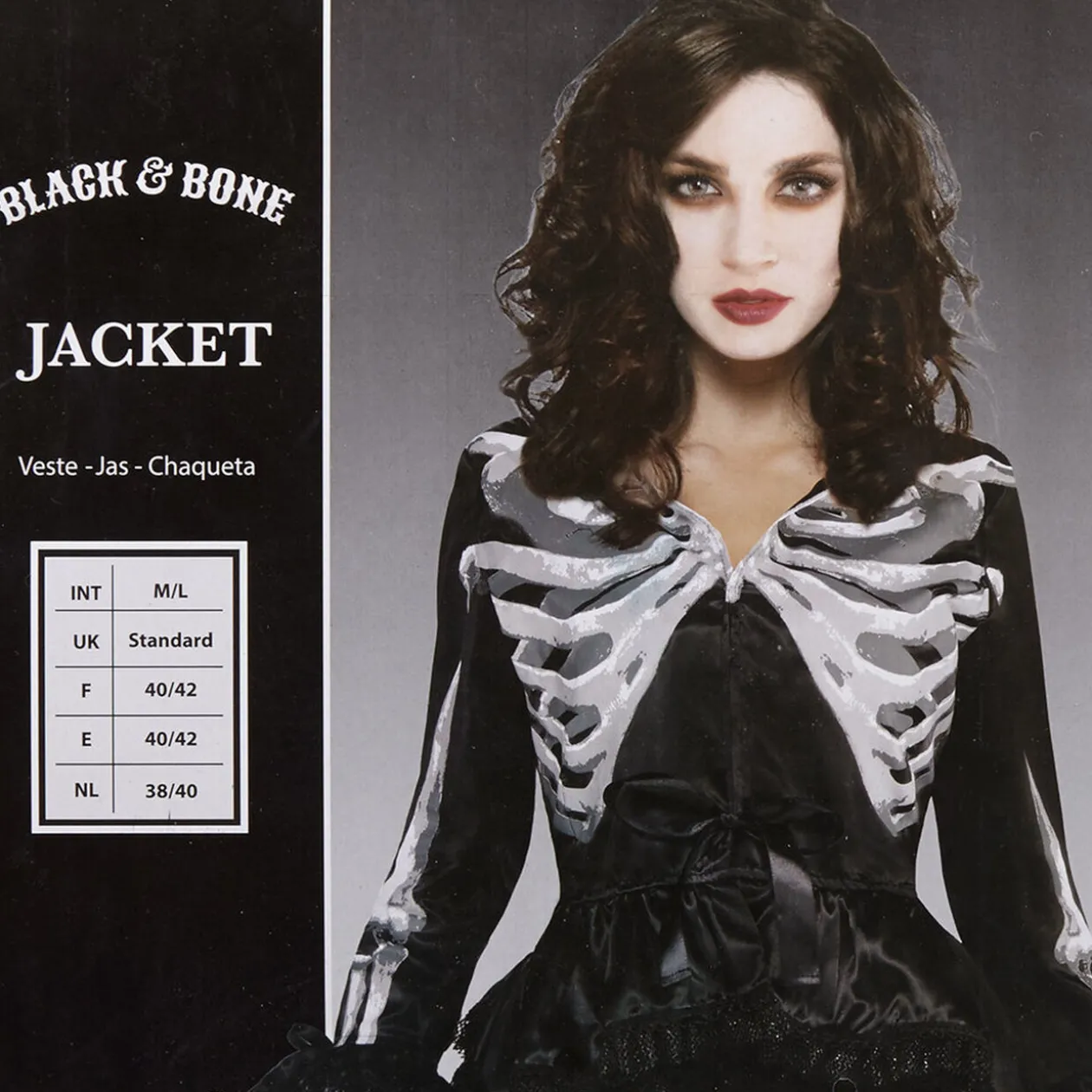 Déguisement Halloween Veste femme squelette Blackand Bone