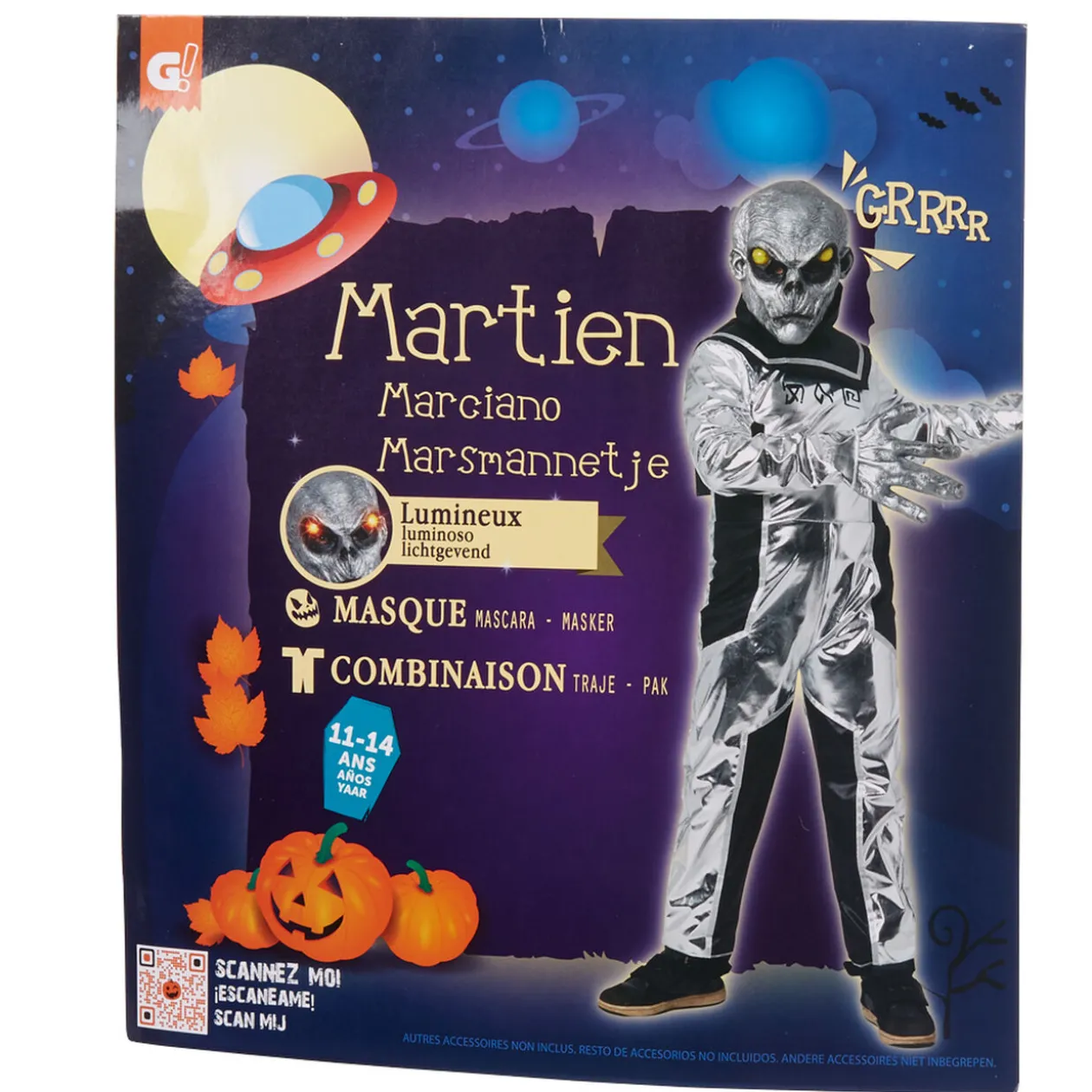 Déguisement martien lumineux et sonore