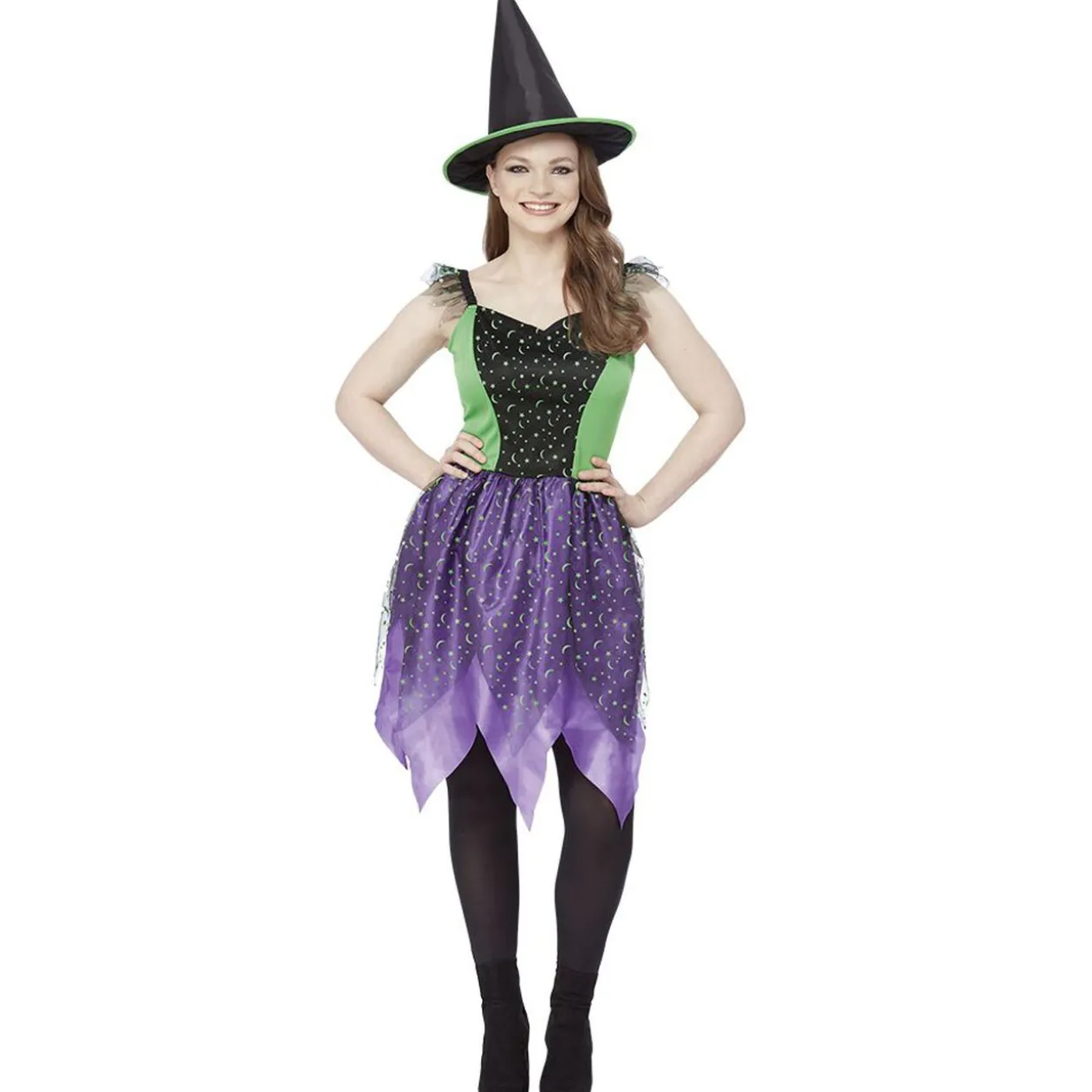 Déguisement phosphorescent sorcière pour adulte taille L