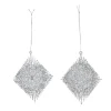 Diamant argenté à suspendre x 2 déco Noël